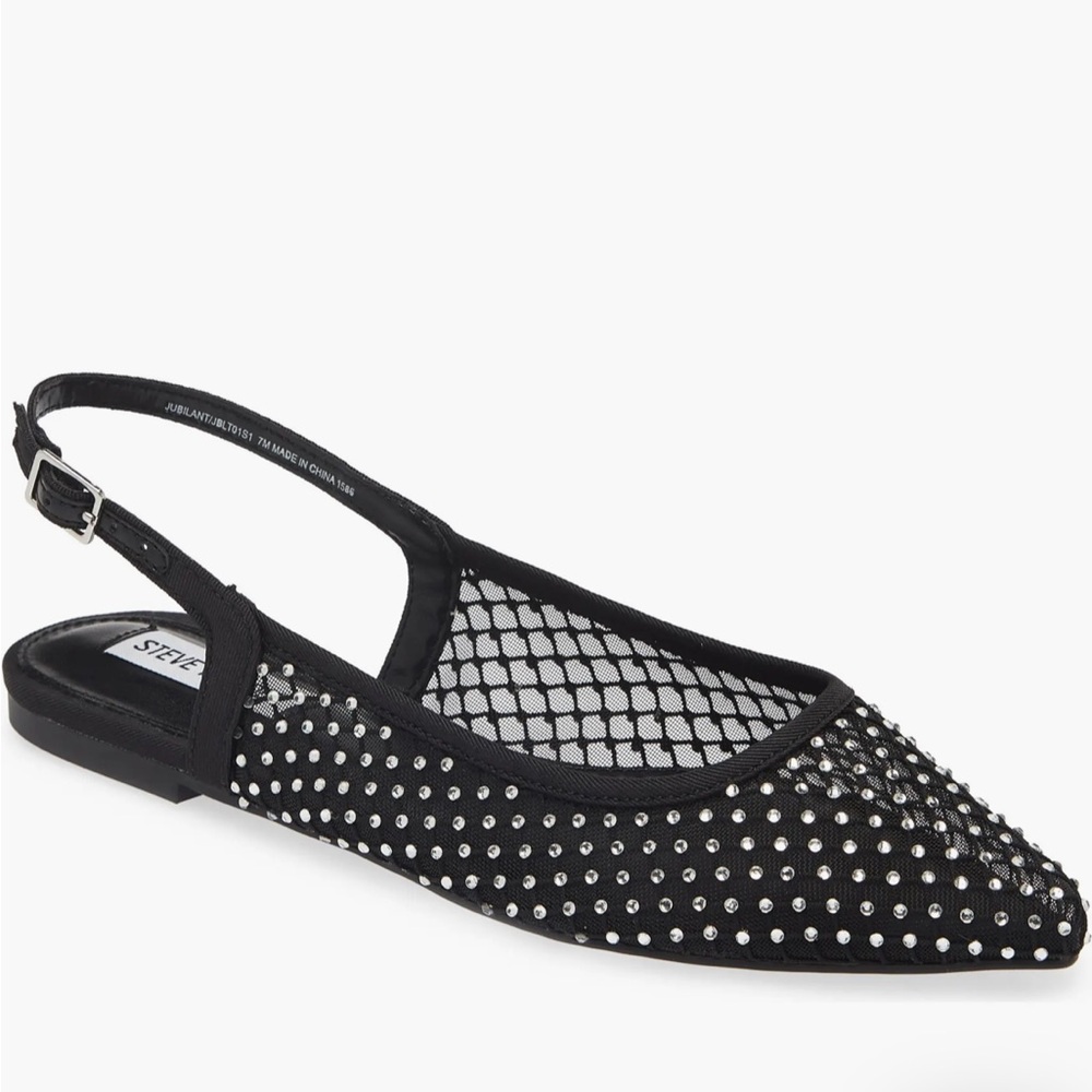 Jubilant Slingback Flat-Rhinestone Black & J Crew Rhinestone Purse Bundle